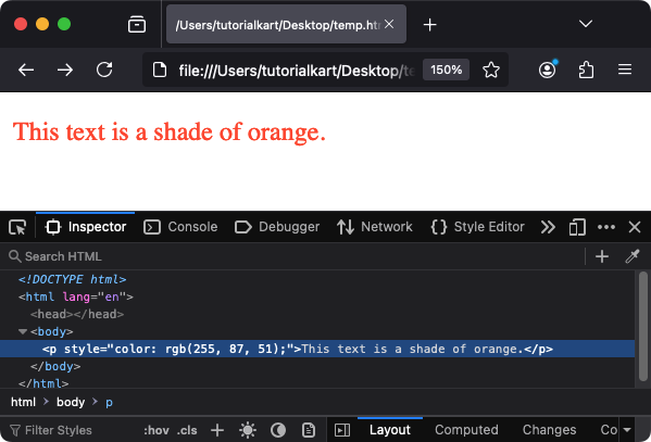 HTML Colors — пример цветов RGB