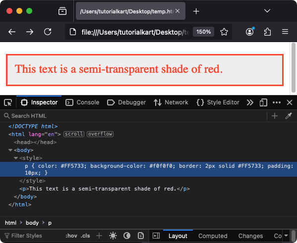 Цвета HTML — пример: применение цветов в CSS