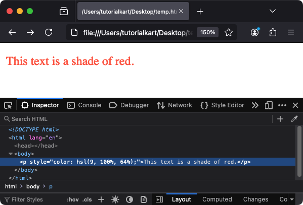 Цвета HTML — пример: цвета HSL и HSLA