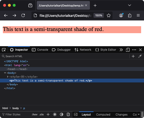 Цвета HTML — пример