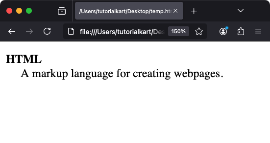 Списки определений HTML — пример стилизации терминов и описаний