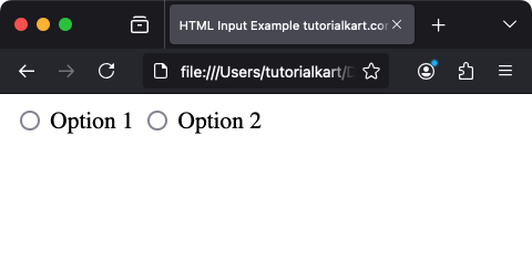 Пример HTML-ввода радио