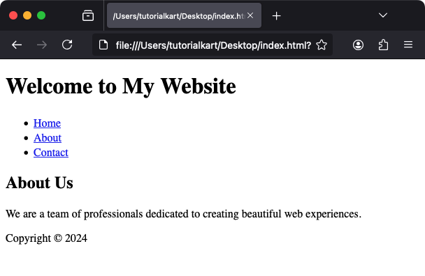 Базовый пример HTML-тега main