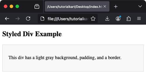 Стилизация тега div с помощью CSS