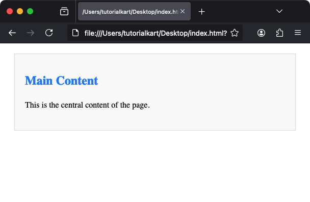 Оформление тега main с помощью CSS