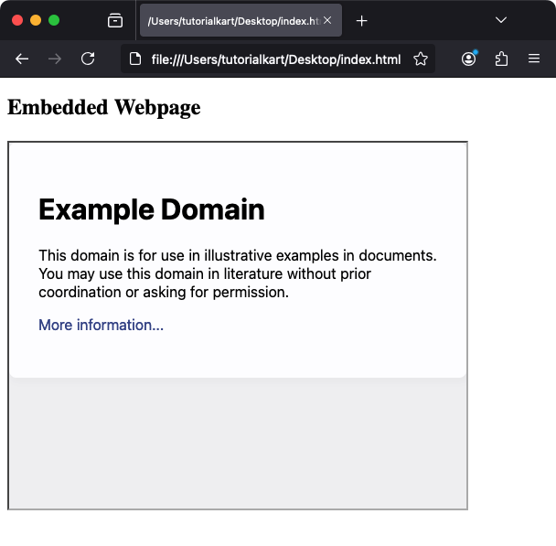 Базовый пример HTML-тега iframe