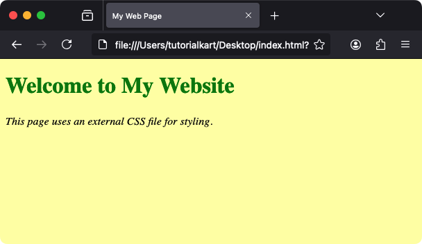 Связывание внешней таблицы стилей с помощью тега ссылки