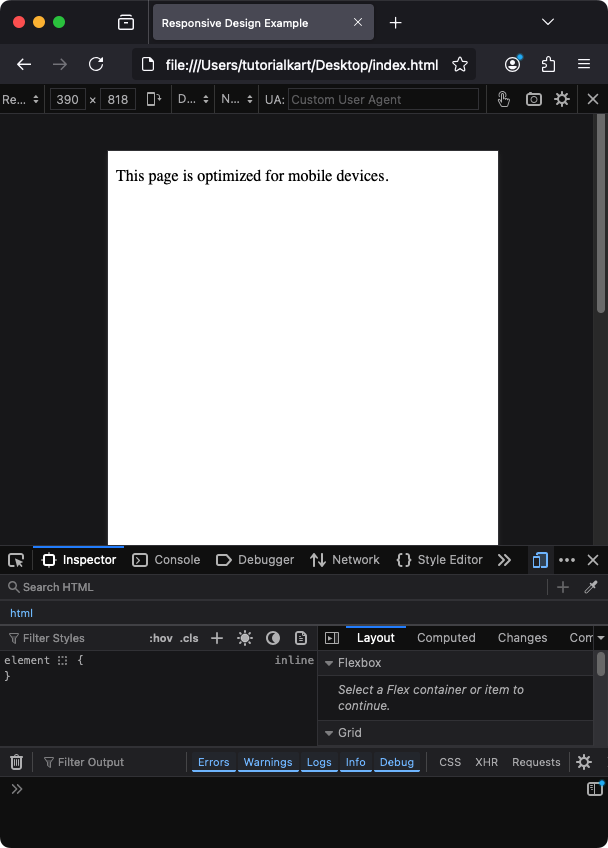 Настройка области просмотра для мобильных устройств с помощью метатега