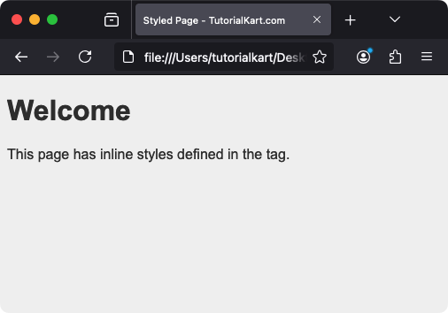 Использование стиля Внутри заголовка