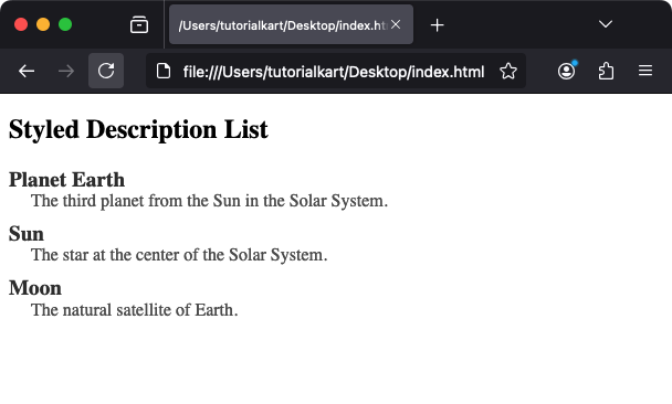 Оформление тега dt с помощью CSS