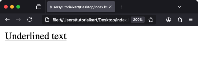 Пример тега HTML u