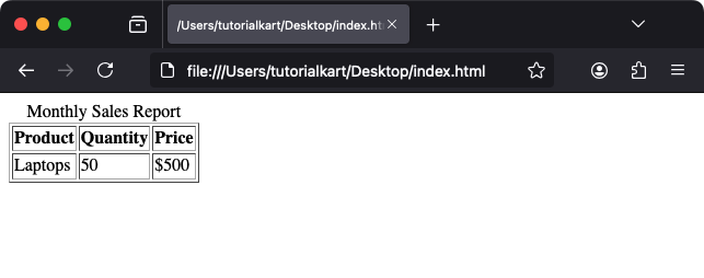 Добавление заголовков таблиц