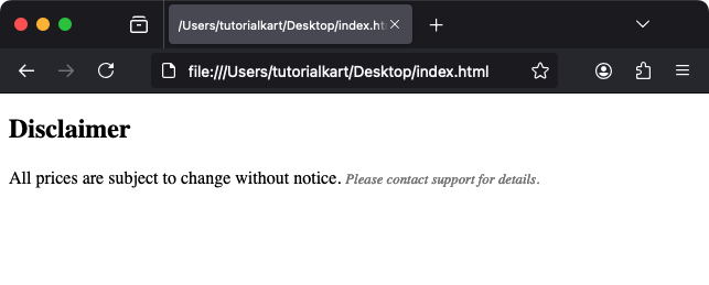 Оформление тега small с помощью CSS