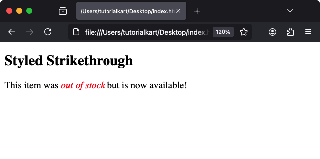 Оформление тега s с помощью CSS