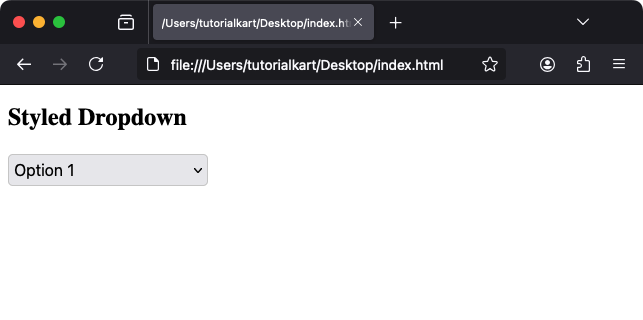 Оформление тега select с помощью CSS