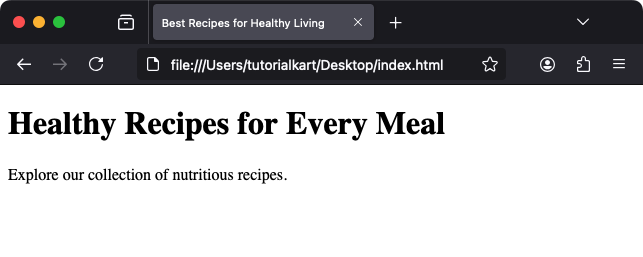 Пример четко определенного заголовка